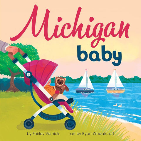 Michigan Baby: A Giftable Board Book with Activities that Explores the Great Lakes State (Local Baby Books) cover image