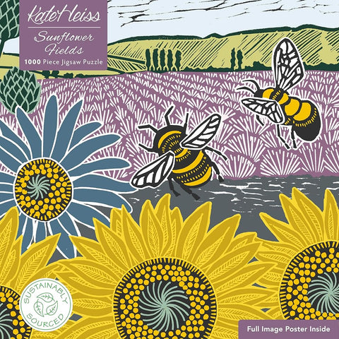 Sustainable Jigsaw: Kate Heiss, Sunflower Fields (1000-piece): 1000-Pieces. Ethical, Sustainable, Earth-Friendly cover image